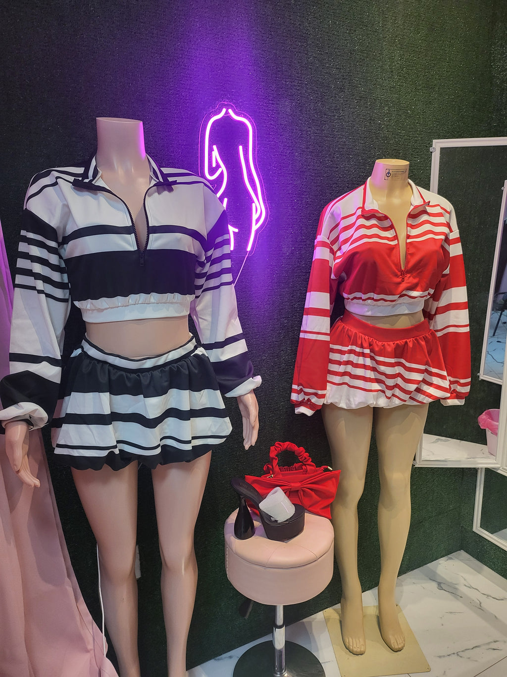 Stripped Skirt Set