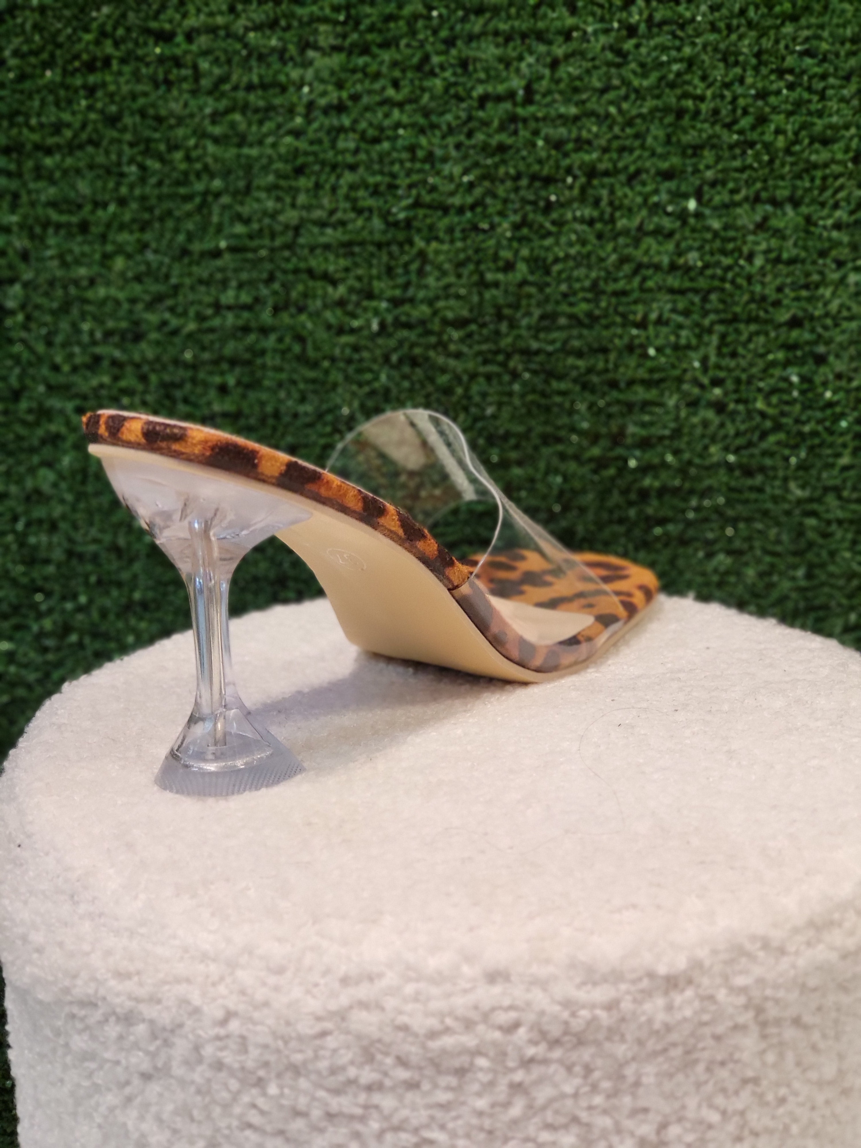 Clear And Leopard Kitten Heels