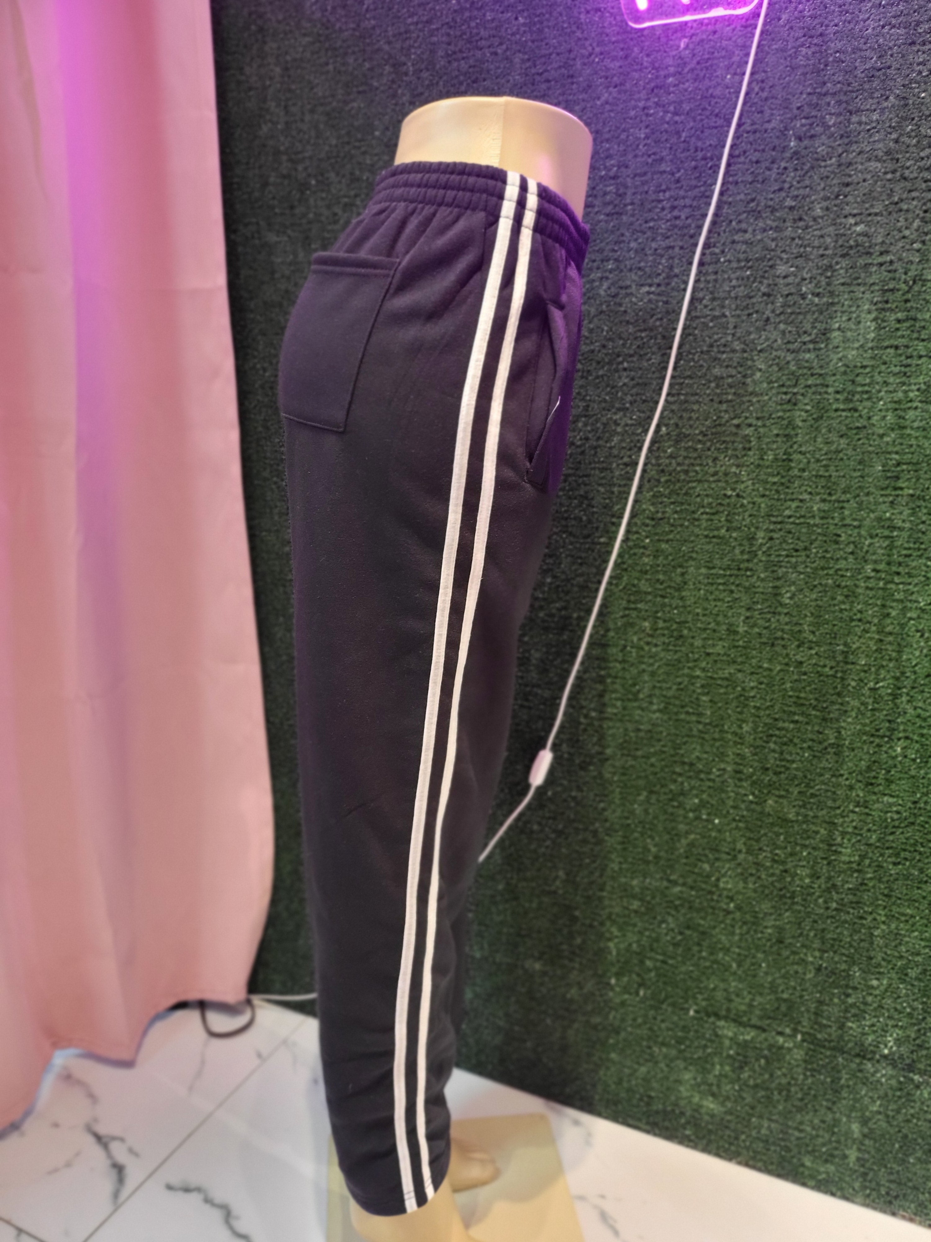 Stripe Cotton Sweat Pants