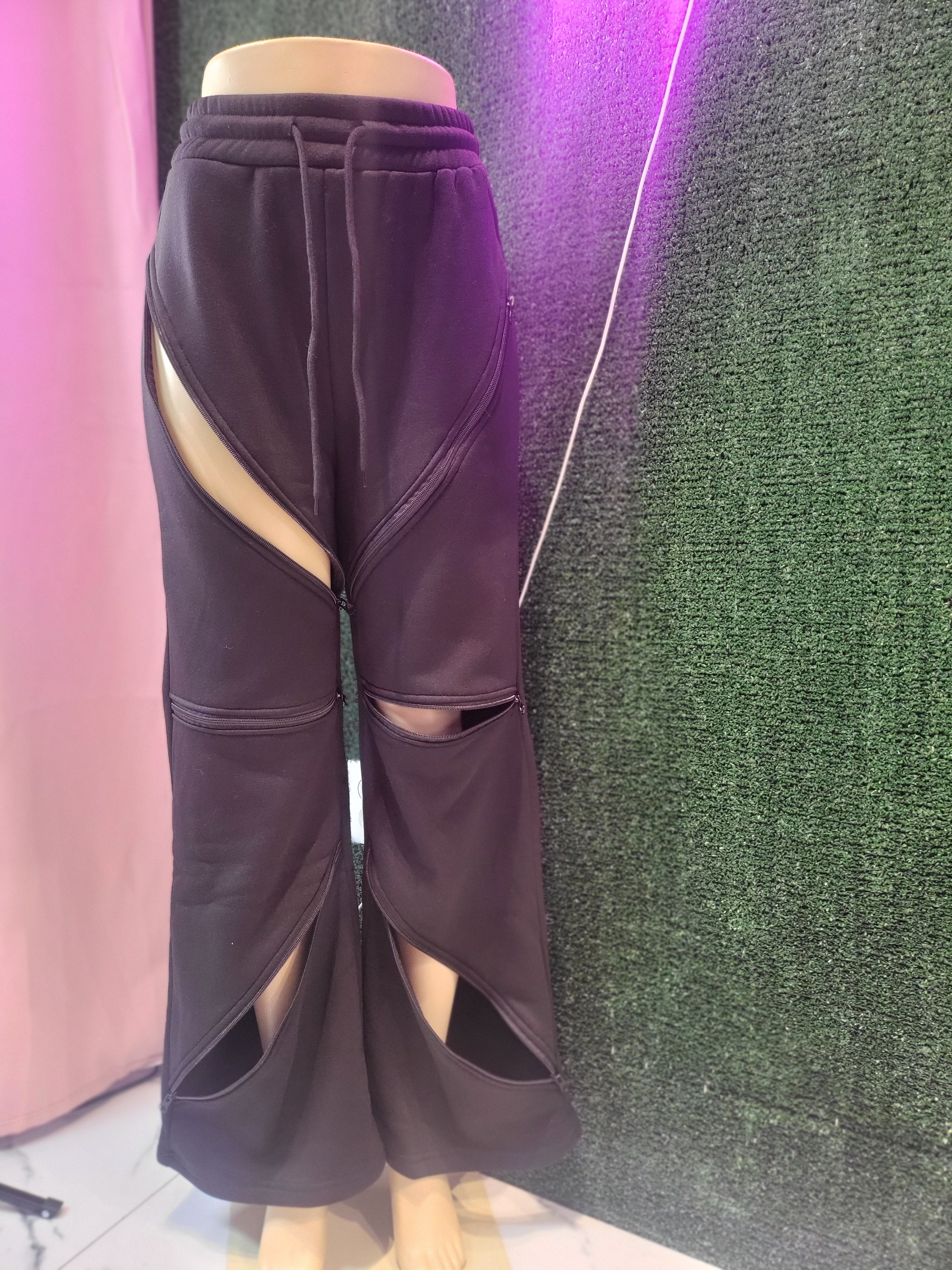 Zipper Wide leg Sweatpants