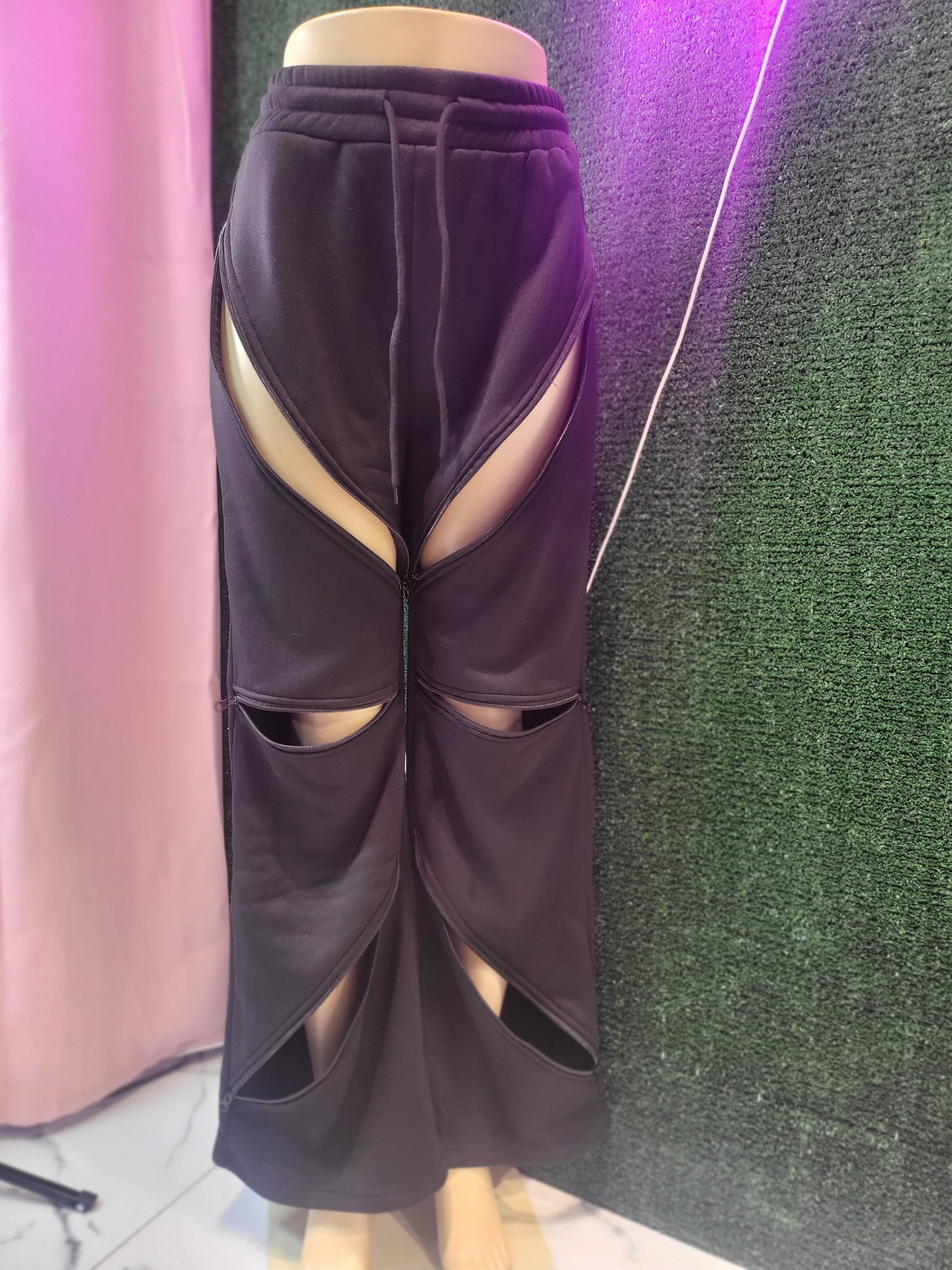 Zipper Wide leg Sweatpants