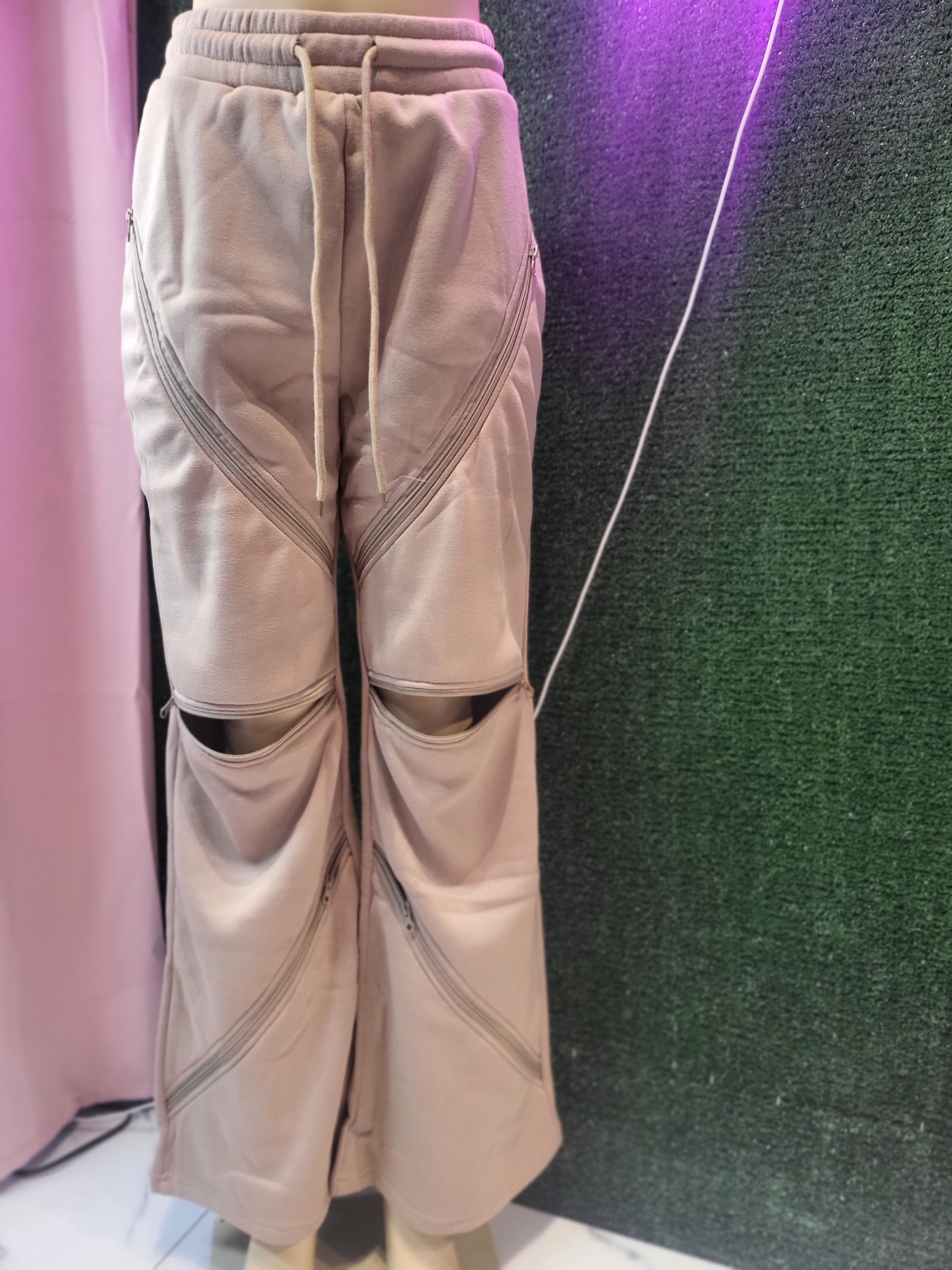 Zipper Wide leg Sweatpants